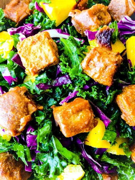 Thai Peanut Tempeh Kale Salad Up Beet Kitchen