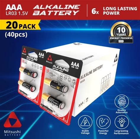 Mitsushi Lr V Box Pack Pcs Aaa Alkaline Battery