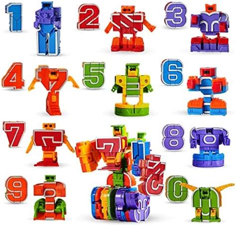 JOYIN 10 Pcs Number Bots Toys, Number Block, Number Bots, Action Figure Learning Toys, Number ...