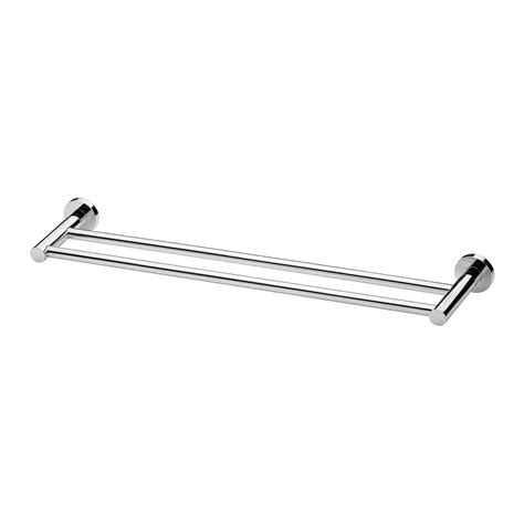 Radii Double Towel Rail 600mm Round Plate Phoenix Tapware