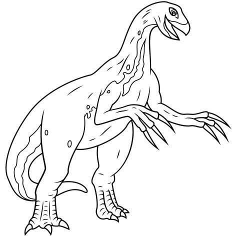 Premium Vector Hand Drawn Of Therizinosaurus Line Art