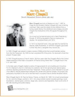 Marc chagall printable biography – Artofit