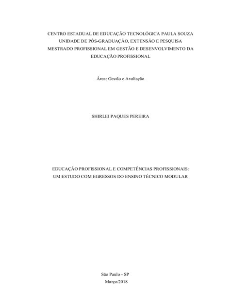 Fillable Online Centro Paula Souza Tem Processos Seletivos Abertos Para