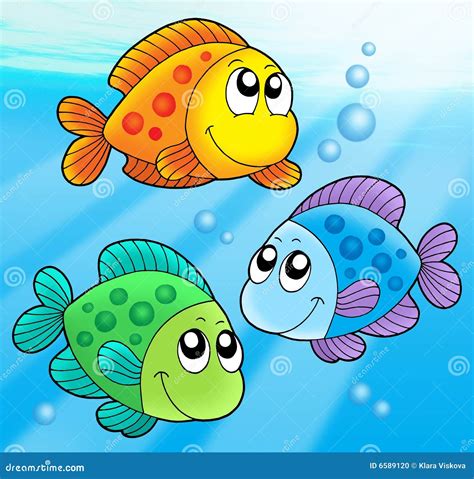 Tres Pescados Lindos Stock De Ilustración Ilustración De Animal 6589120