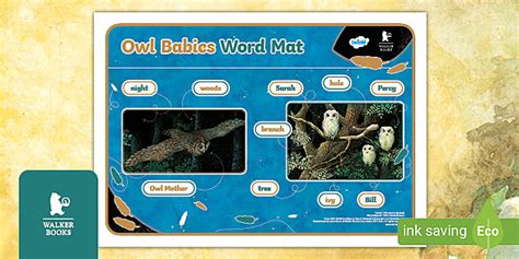 FREE Owl Babies Word Mat Walker Books Resources Twinkl