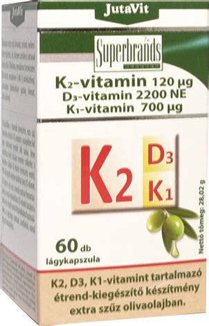 JutaVit K2 vitamin D3 vitamin K1 vitamin lágykapszula 60x Arany