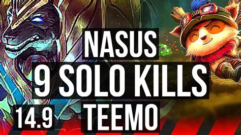 NASUS Vs TEEMO TOP 9 Solo Kills KR Master 14 9 YouTube