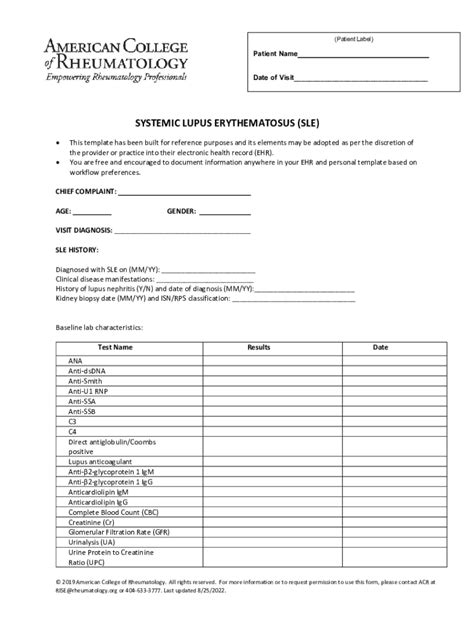 Fillable Online Systemic Lupus Erythematosus Sle And Fax Email Print Pdffiller