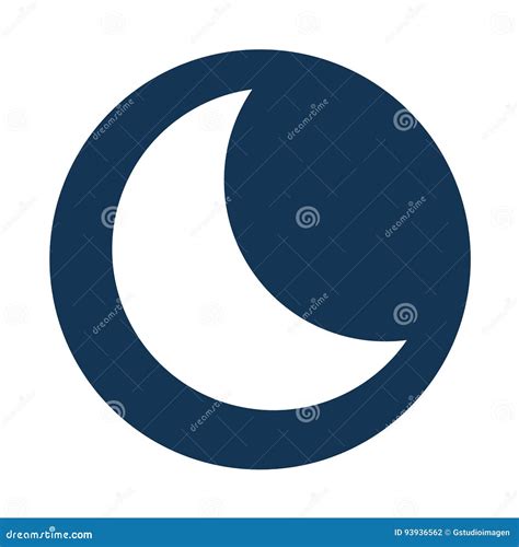 Icono Aislado Silueta De La Luna Ilustraci N Del Vector Ilustraci N