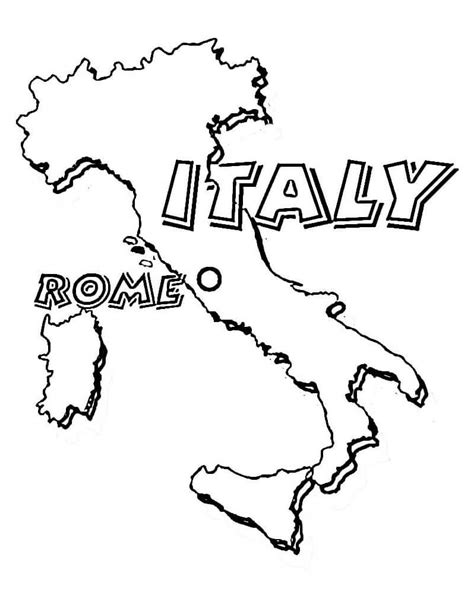 Map Of Italy Coloring Pages