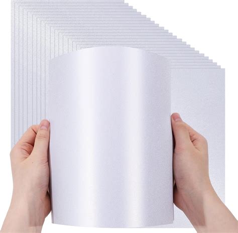 Amazon MCPINKY 100 Sheets White Shimmer Cardstock A4 Glitter