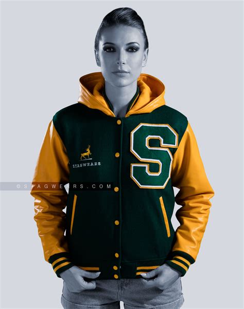 Custom Hooded Letterman Jacket Letterman Jackets For Women