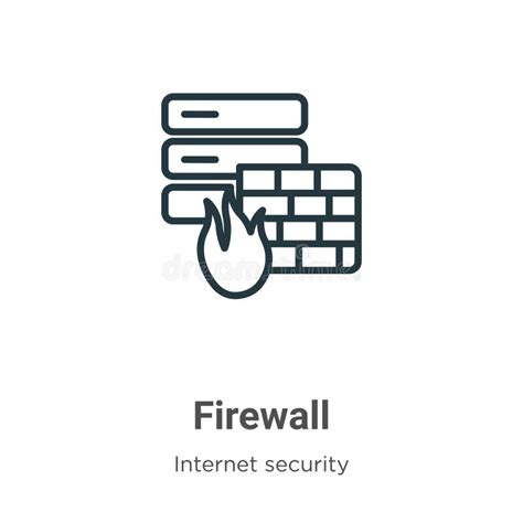 Het Vectorpictogram Van De Firewall Op Witte Achtergrond Symbool Voor