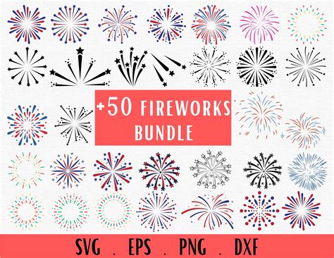 Fireworks Svg Fireworks Svg Bundle Fireworks Clipart 4th Of Etsy