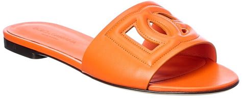 Dolce And Gabbana Logo Leather Sandal Shopstyle