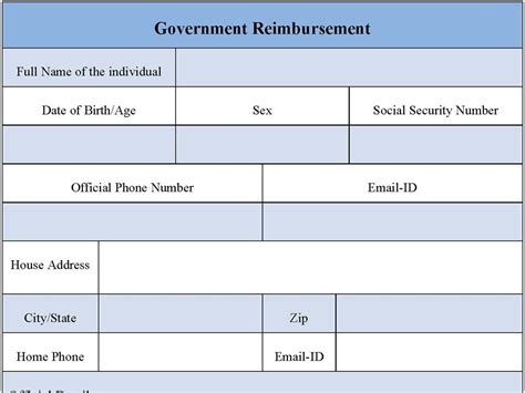 Government Reimbursement Form Editable Pdf Forms