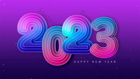 New Year Word Art 2023 Fashion Three-dimensional Color Gradient ...