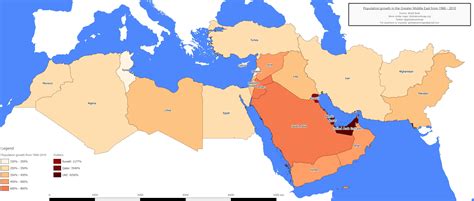 [OC] Population growth in the Greater Middle East in the last 50 years. [8267x3519] : r/MapPorn