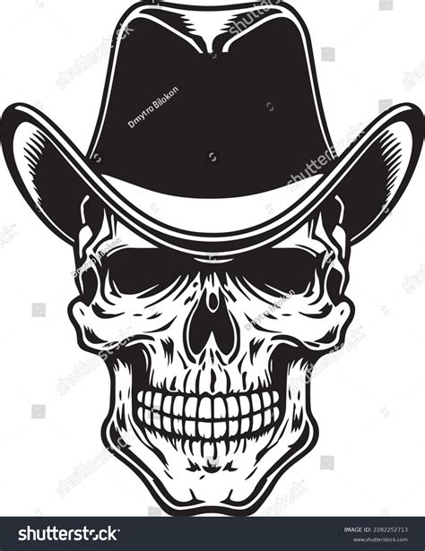 Skull Cowboy Hat Vector Illustration Svg Stock Vector (Royalty Free) 2282252713 | Shutterstock