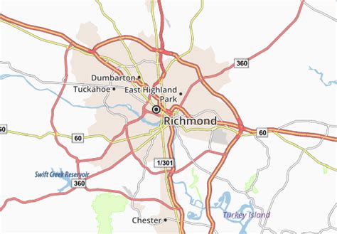 Carte Michelin Richmond Plan Richmond Viamichelin