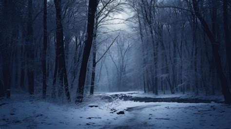 Premium Photo | A photo of a snowy forest moonlight