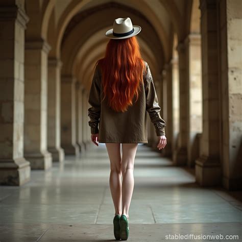 Redhead Ballerina In Leather Jacket Stable Diffusion Online