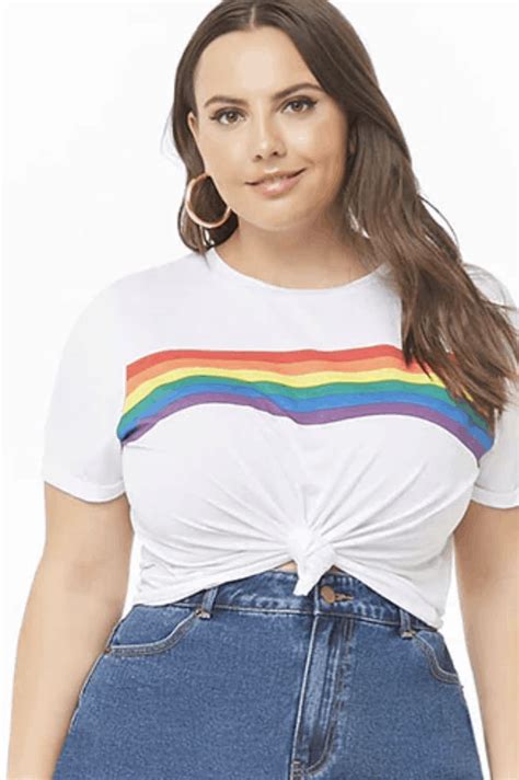 Plus Size Rainbow Crop Top Plus Size Crop Top Outfit Plus Size Crop