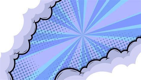 Fondo azul de historieta cómica con nube Vector Premium