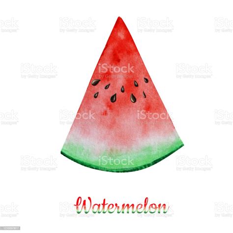 Watermelon Slice Fruit Watercolor Hand Drawn Illustration Fresh Healthy Food Natural Organic