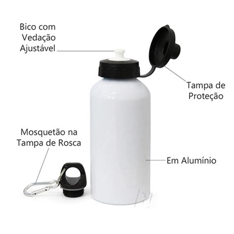 Squeeze De Alum Nio Branco Resinado Para Sublima O Ml Duas Tampas