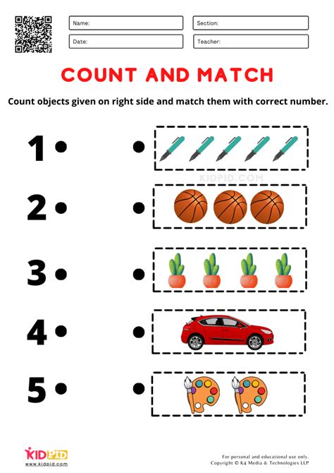 Counting Matching Worksheets Number Count And Match Workshee