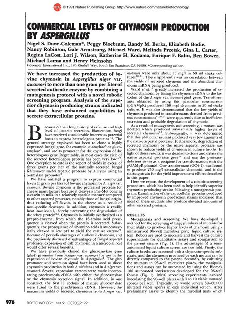 (PDF) Commercial Levels of Chymosin Production by Aspergillus - DOKUMEN ...