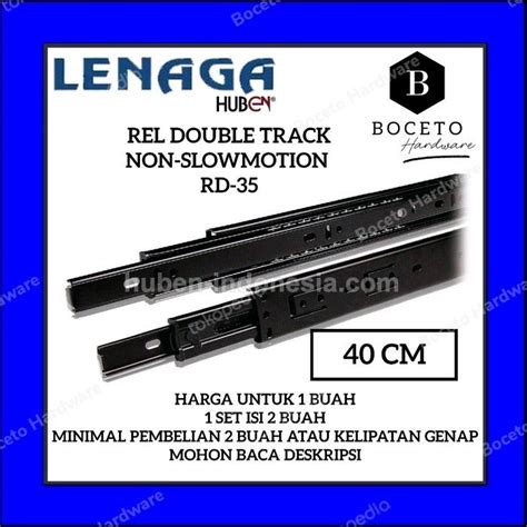 Rel Laci Double Track 40 Cm Full Extension Lenaga By Huben Rd 35 400