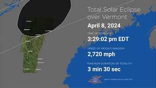 Burlington Vermont Total Solar Eclipse Planning April 8 2024 4k Uhd