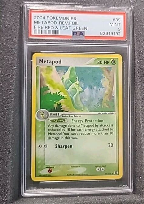 POKEMON CARD METAPOD REVERSE HOLO EX FIRERED LEAFGREEN 39 112 PSA