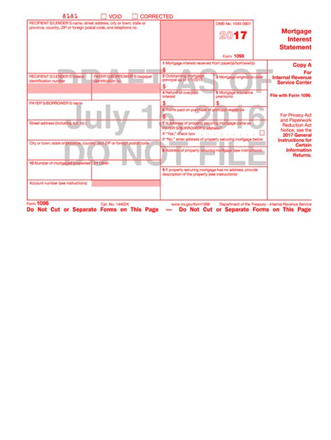 Free Fillable 1098 Form Printable Forms Free Online