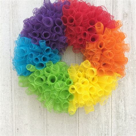 Rainbow Wreath - Etsy