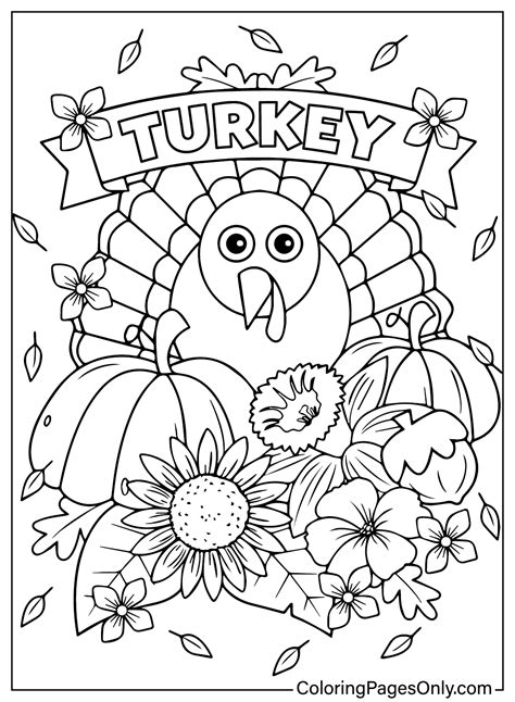 Turkey Coloring Page Free Printable Coloring Pages