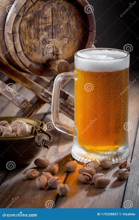 Light Beer In A Glass On The Table Stock Image Image Of Bait Glass 175328857