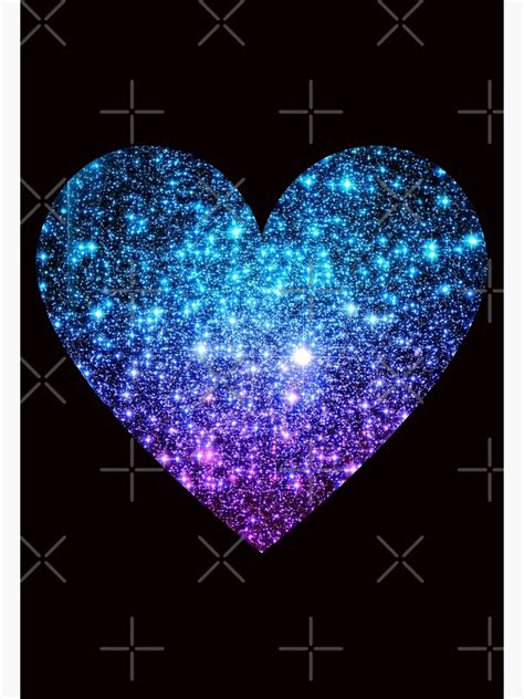 Teal And Purple Ombre Faux Glitter Heart Poster For Sale By Felicity K Redbubble