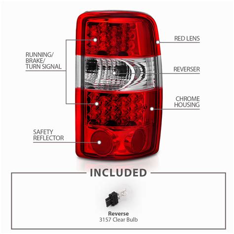 Cg Chevy Suburban Tahoe Gmc Suburban Led Red Clear Tail Lights