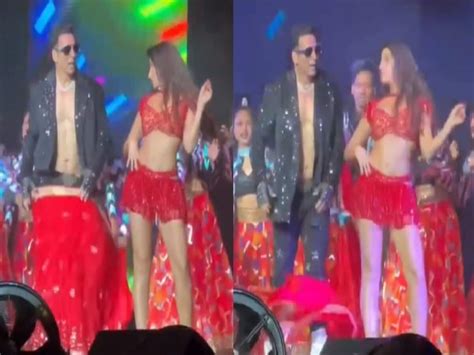 Akshay Kumar In Red Lehanga With Nora Fatehi Dance Video Going Viral