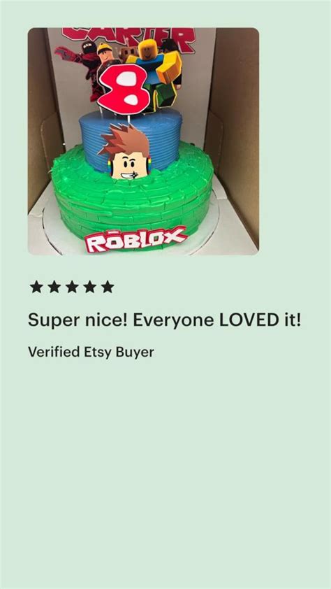 Roblox Cake Topper Etsy