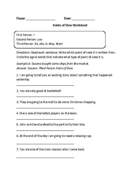 Th Grade English Worksheets