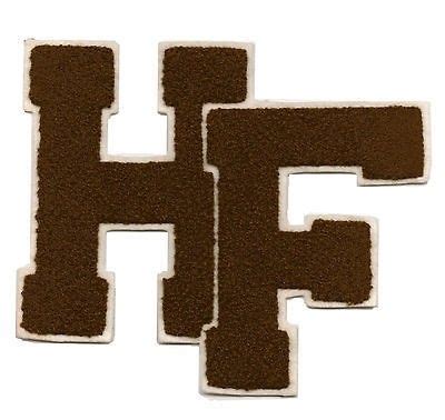 HF High School Chenille Letter Sport Varsity Letterman Jacket Patch In