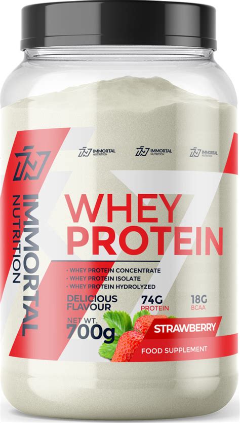 Immortal Nutrition 100 Whey Protein Πρωτεΐνη Ορού Γάλακτος με Γεύση Φράουλα 700gr Skroutz Gr