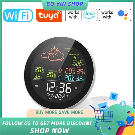 Tuya Wifi Multifunctional Home Office Weather Station Color Digital