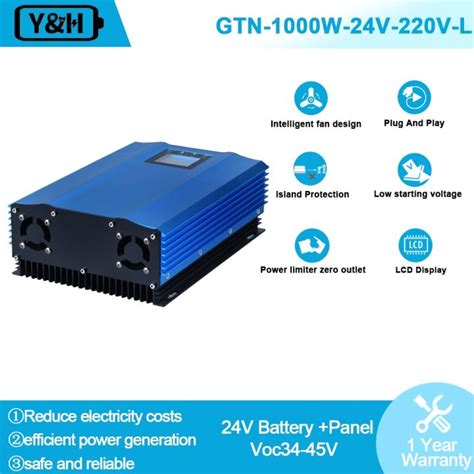 1000w Grid Tie Inverter Limiter Display Dc26 45v Input Ac230v Output For 24v 36v Panel Lazada