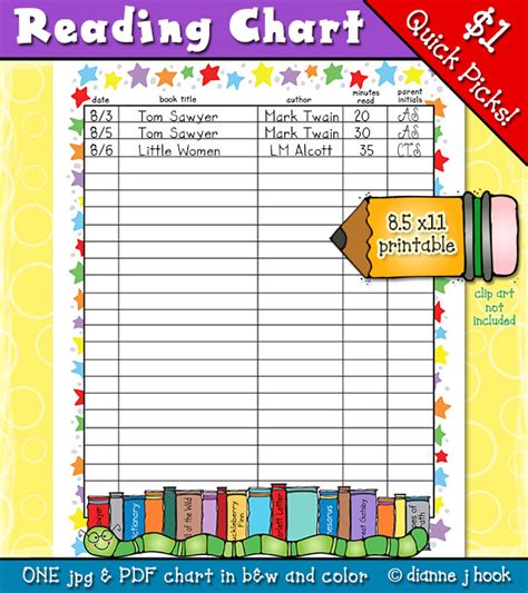 Free Printable Reading Reading Chart