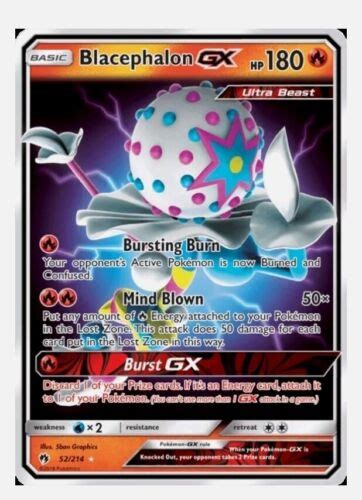 LP Pokemon Blacephalon GX 52 214 Ultra Rare Lightly Played Lost